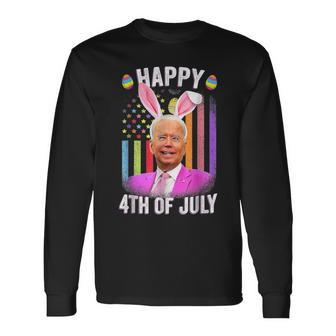 Biden Happy 4Th Of July Confused Easter Biden Bunny Long Sleeve T-Shirt - Seseable