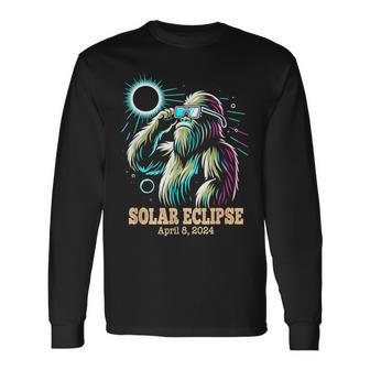 Bigfoot Total Solar Eclipse April 8 2024 Long Sleeve T-Shirt | Mazezy