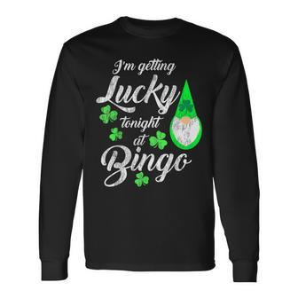 Bingo St Patrick's Day Gnome Getting Lucky At Bingo Long Sleeve T-Shirt | Mazezy CA