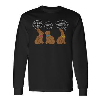 Bitten Chocolate Bunny Easter Where Did You Guys Go Long Sleeve T-Shirt - Seseable