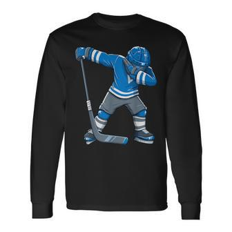 Boy Kid Ice Hockey Dab Apparel Dabbing Player Youth Long Sleeve T-Shirt - Monsterry DE