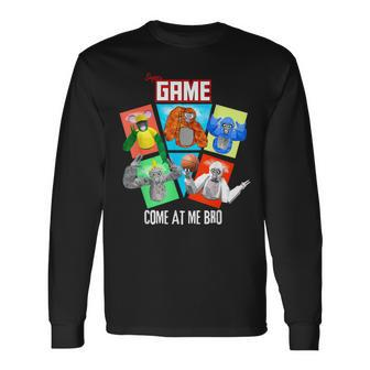 Come At Me Bro Gorilla Gamer Monke Tag Vr Long Sleeve T-Shirt - Seseable