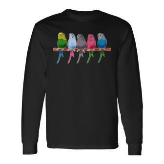 Budgie Pet Bird Parakeet Graphic Budgerigar Long Sleeve T-Shirt - Seseable