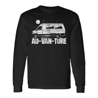 Camper Van Life Vanlife Ad-Van-Ture Long Sleeve T-Shirt - Monsterry CA