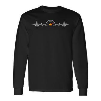 Car Speedometer Auto Mechanic Guys Heartbeat Long Sleeve T-Shirt - Monsterry DE