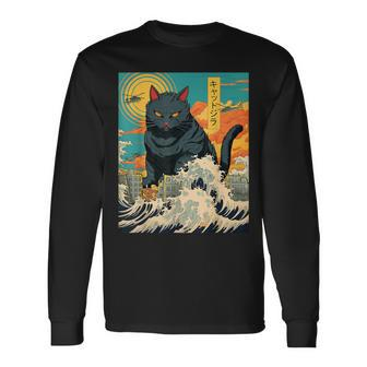 Cat Lover Catzilla Cat Owner Cat Long Sleeve T-Shirt - Seseable