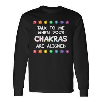 Chakra Yoga Lover Meditation Sport Pose Long Sleeve T-Shirt - Monsterry