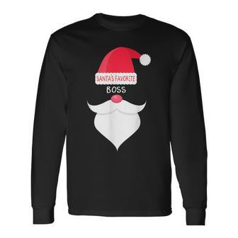 Christmas For Boss Santa's Favorite Long Sleeve T-Shirt - Monsterry UK