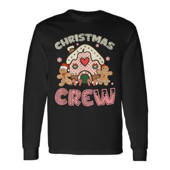 Christmas Crew Gingerbread In Candy House Cute Xmas Long Sleeve T-Shirt - Seseable