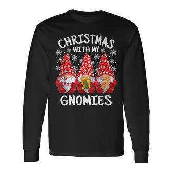 Christmas With My Gnomies Xmas Gnome Family Gnomes Long Sleeve T-Shirt - Monsterry