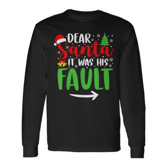 Christmas Matching Couples His Hers Pajamas Long Sleeve T-Shirt | Mazezy