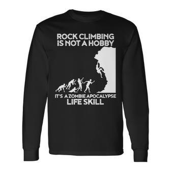 Climbing Zombie Escape Rock Climber Long Sleeve T-Shirt | Mazezy