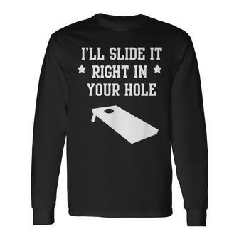 Cornhole Bean Bag Toss Game Long Sleeve T-Shirt - Monsterry