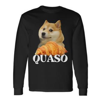 Croissant Quaso Meme Croissant Dog Meme Langarmshirts - Seseable