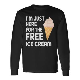 Cruise 2024 I'm Just Here For The Free Ice Cream Long Sleeve T-Shirt - Seseable