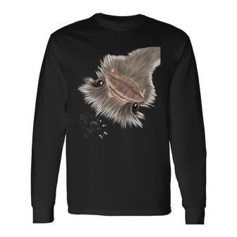 Curious Ostrich Long Sleeve T-Shirt - Monsterry