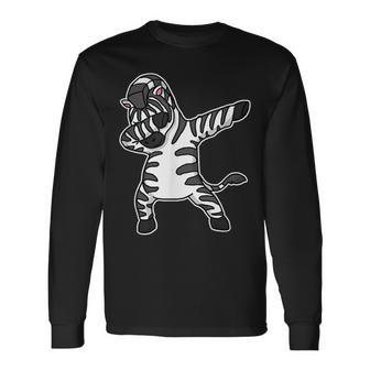 Dabbing Zebra Dab Dance Cool Africa Animal Long Sleeve T-Shirt - Monsterry DE