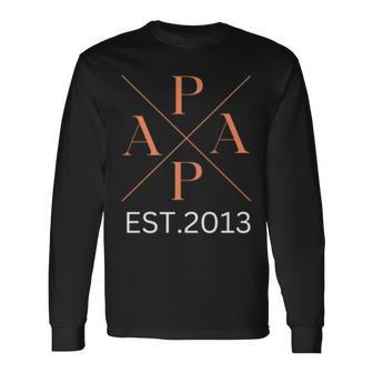 Dad Est 2013 Papa Seit 2013 Papa 2013 Langarmshirts - Geschenkecke