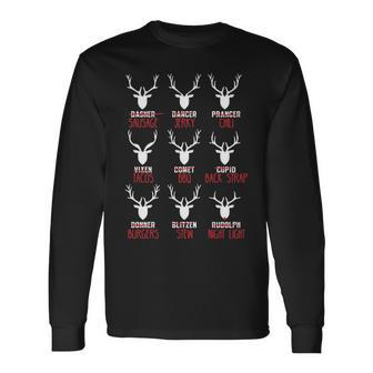 Deer Hunting All Of Santa's Reindeer Long Sleeve T-Shirt | Mazezy