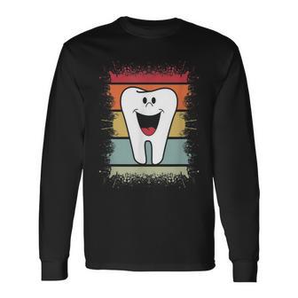 Dentist Dental Hygienist Dentist Office Smiling Tooth Long Sleeve T-Shirt - Monsterry