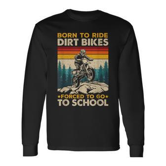 Dirt Bike Motorcross Dirtbike Biker Biking Boys Men Long Sleeve T-Shirt - Seseable