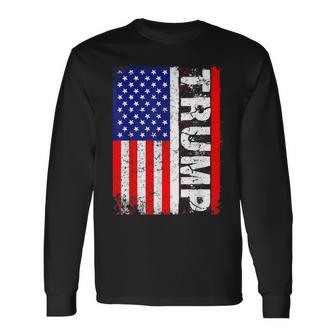 Donald Trump 4Th Of July American Flag Vintage Long Sleeve T-Shirt - Monsterry