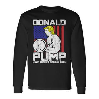 Donald Trump Weight Lifting Workout Gym Long Sleeve T-Shirt - Monsterry UK