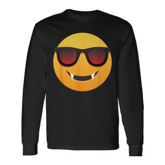 Easy Vampire Face Emoticon Long Sleeve T-Shirt - Monsterry AU