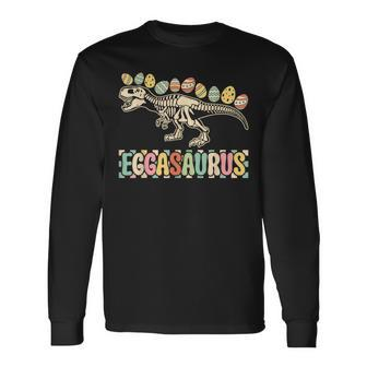 Eggasaurus Easter T Rex Dinosaur Egg Hunt 2024 Graphic Long Sleeve T-Shirt | Mazezy