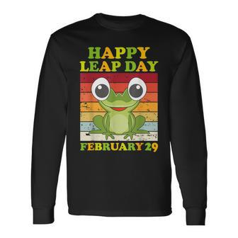 Frog Happy Couple Leap Day February 29 Leap Birthday Long Sleeve T-Shirt - Seseable