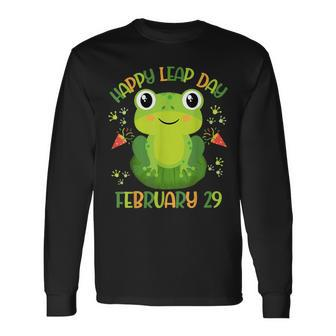 Frog Happy Leap Day February 29 Birthday Leap Year Long Sleeve T-Shirt | Mazezy