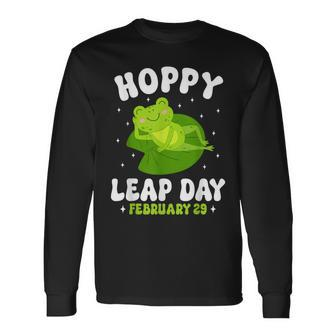 Frog Hoppy Leap Day February 29 Birthday Leap Year Long Sleeve T-Shirt - Seseable