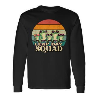Frog Lover Leap Day Squad February 29 Cool Retro Style Long Sleeve T-Shirt - Seseable