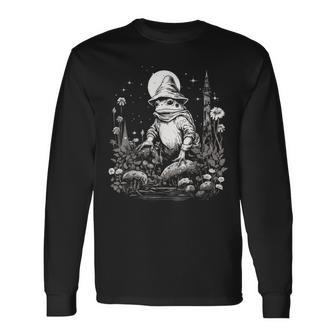 Frog Wizard Cottagecore Mushroom Long Sleeve T-Shirt - Seseable