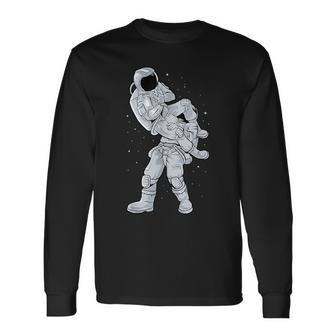 Galaxy Bjj Astronaut Flying Armbar Jiu-Jitsu Brazilian Long Sleeve T-Shirt - Monsterry UK