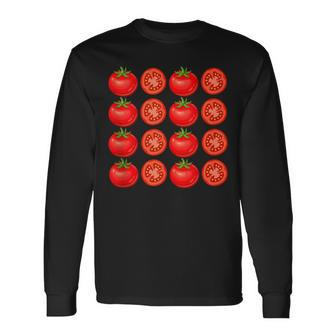 Garden Tomato Foodie Botanical Vegan Vegetable Long Sleeve T-Shirt - Monsterry AU