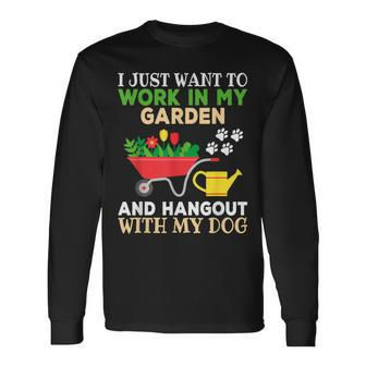 Gardening Dog Lover Gardener Garden Plants Long Sleeve T-Shirt - Thegiftio UK