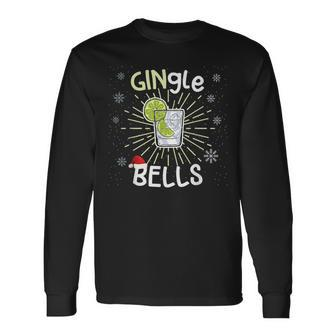 Gingle Bells Christmas Gin Word Game Langarmshirts - Seseable