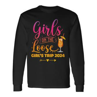 Girls On The Loose Tie Dye Girls Weekend Trip 2024 Long Sleeve T-Shirt - Monsterry CA