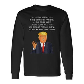 Great Dad Donald Trump Father's Day Vintage Long Sleeve T-Shirt - Monsterry