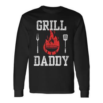 Grill Daddy Bbq And Grillfather For Father's Day Long Sleeve T-Shirt - Seseable