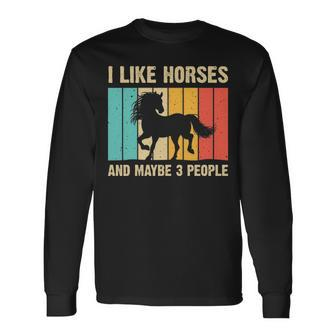 Horse Art Horse Lover Men Women Boys Girls Introvert Long Sleeve T-Shirt | Mazezy