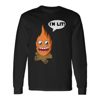 I'm Lit Campfire Bonfire Camping New Long Sleeve T-Shirt - Monsterry UK