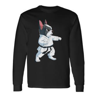 Karate French Bulldog Frenchie Long Sleeve T-Shirt - Monsterry CA
