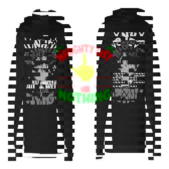 On The List Of Naughty And I Regret Nothing Christmas Long Sleeve T-Shirt | Mazezy