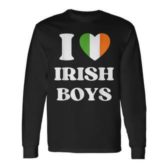 I Love Irish Boys I Red Heart British Boys Ireland Long Sleeve T-Shirt - Thegiftio