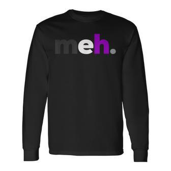 Meh Demisexual Pride Subtle Lgbtq Lgbt Demi Sexual Long Sleeve T-Shirt - Monsterry UK