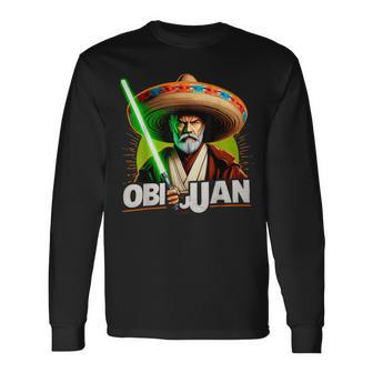Mexican Obi Juan Movie Parody Nerd Cinco De Mayo Long Sleeve T-Shirt | Mazezy
