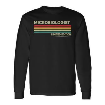 Microbiologist Birthday Worker Job Tittle Vintage Long Sleeve T-Shirt - Monsterry