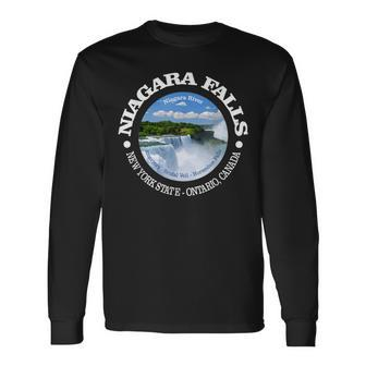 Niagara Falls Niagara River New York State Canada Long Sleeve T-Shirt - Monsterry CA